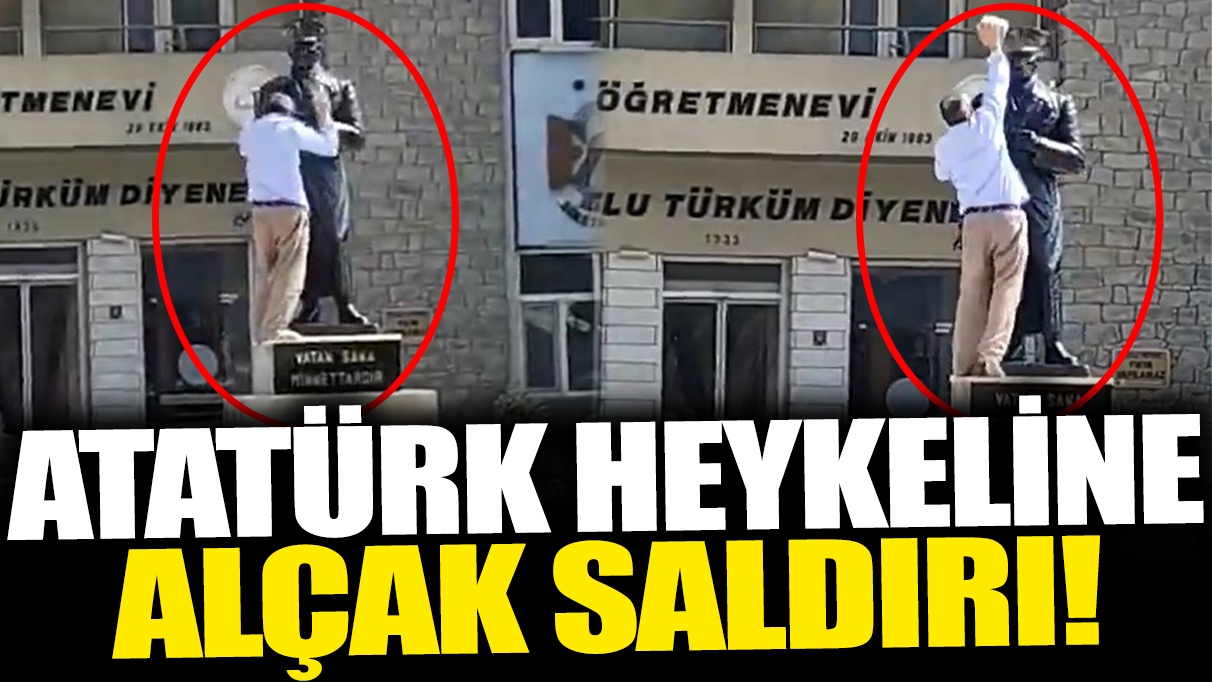 Atatürk heykeline bir alçak saldırı daha