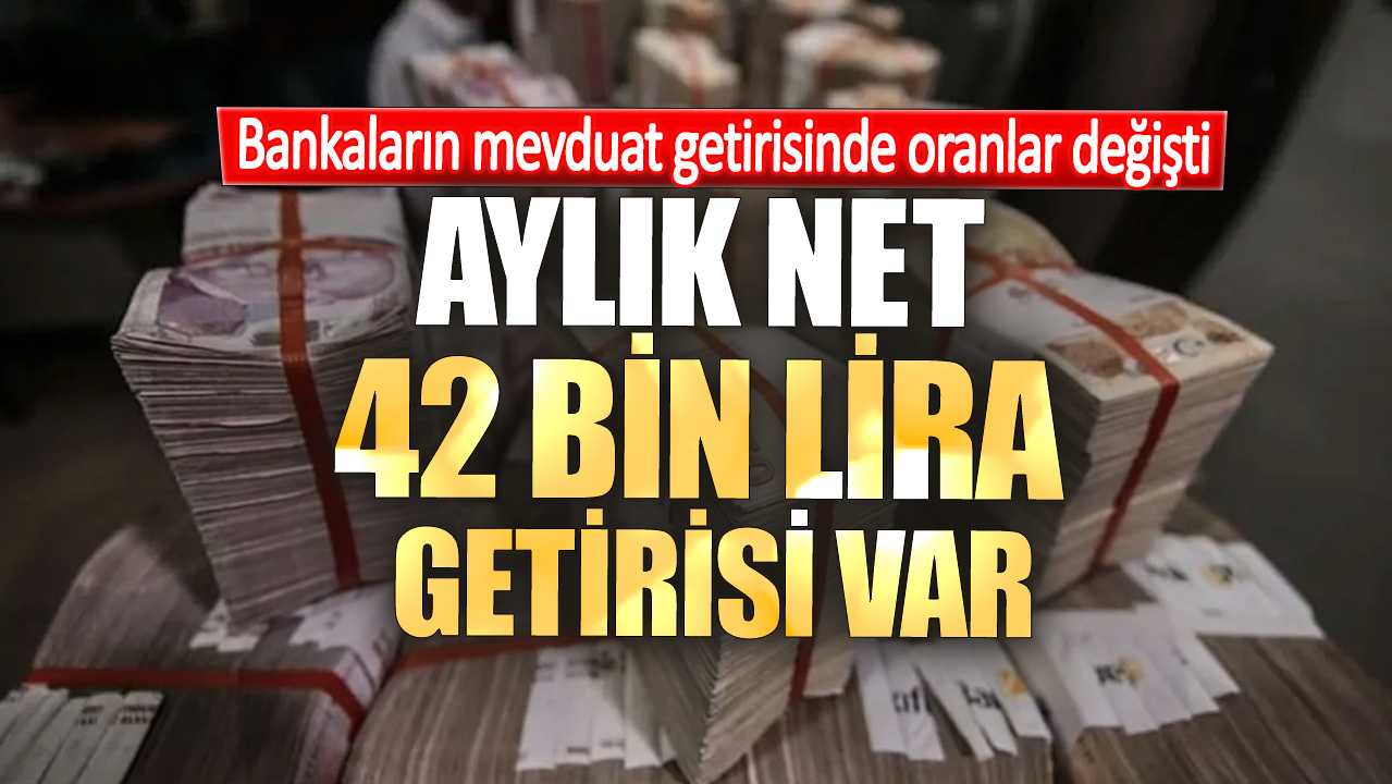 Aylık net 42 bin lira getirisi var. Bankaların mevduat getirisinde oranlar değişti