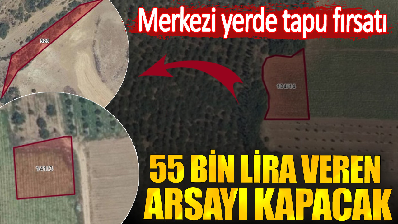 Merkezi yerde tapu fırsatı. 55 bin lira veren arsayı kapacak