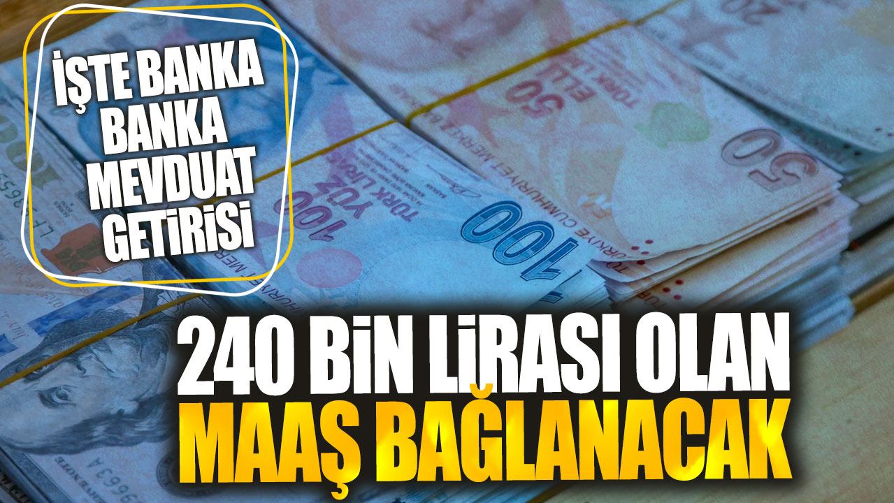 240 bin lirası olan maaşa bağlanacak: İşte banka banka mevduat getirisi