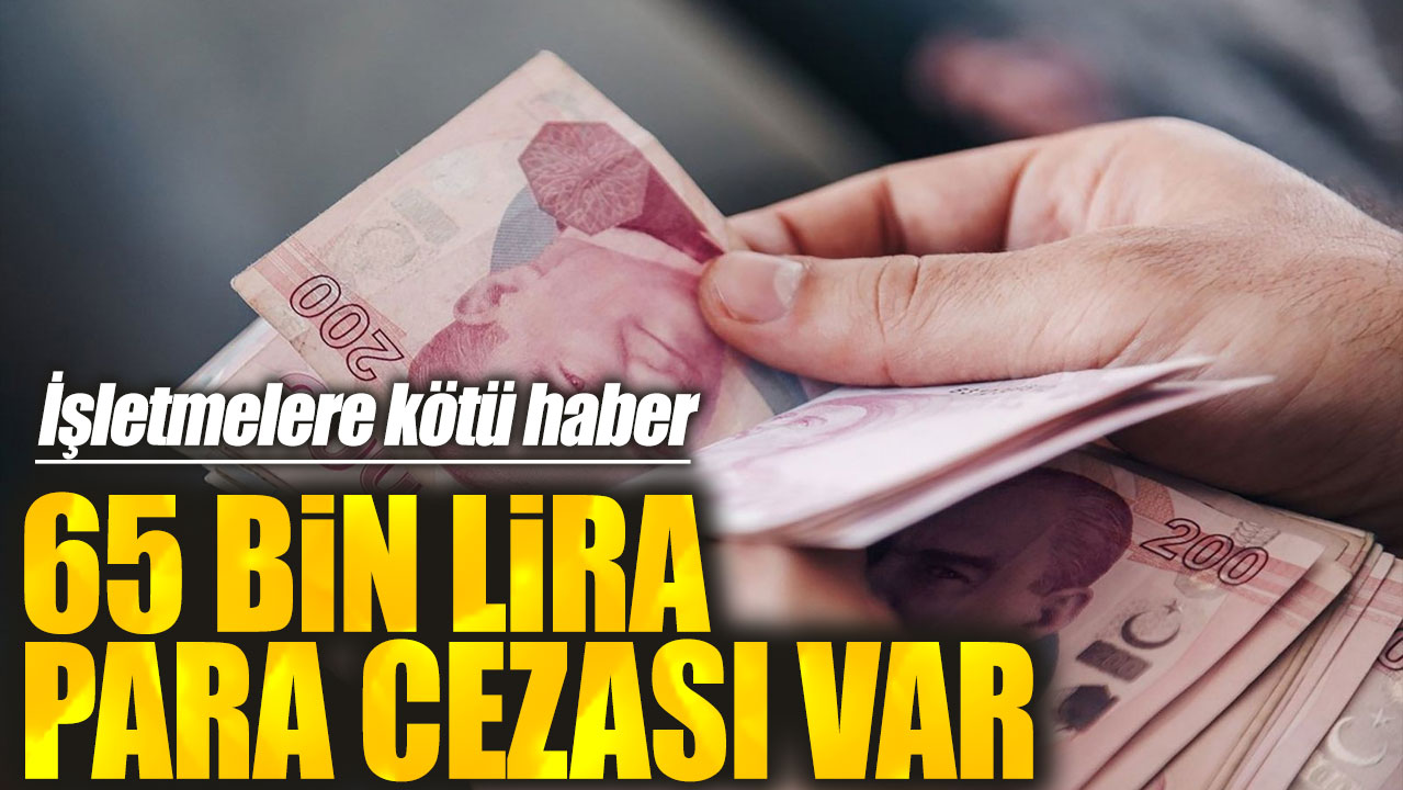 65 bin lira para cezası var. İşletmelere kötü haber