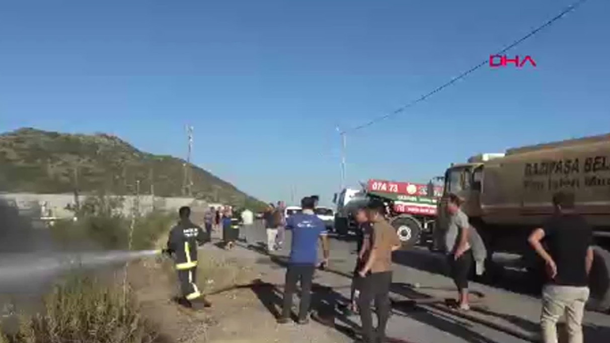 Gazipaşa'da yangın. Plastik sera hasar gördü