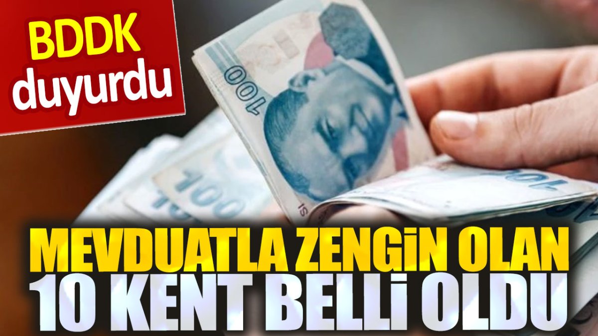 BDDK duyurdu. Mevduat faiziyle zengin olan 10 şehir belli oldu