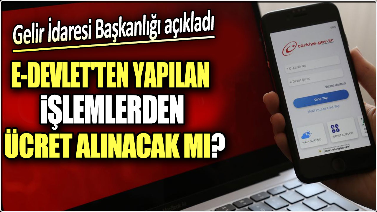 E-devlet'ten yapılan işlemlerden ücret alınacak mı? Gelir İdaresi Başkanlığı açıkladı