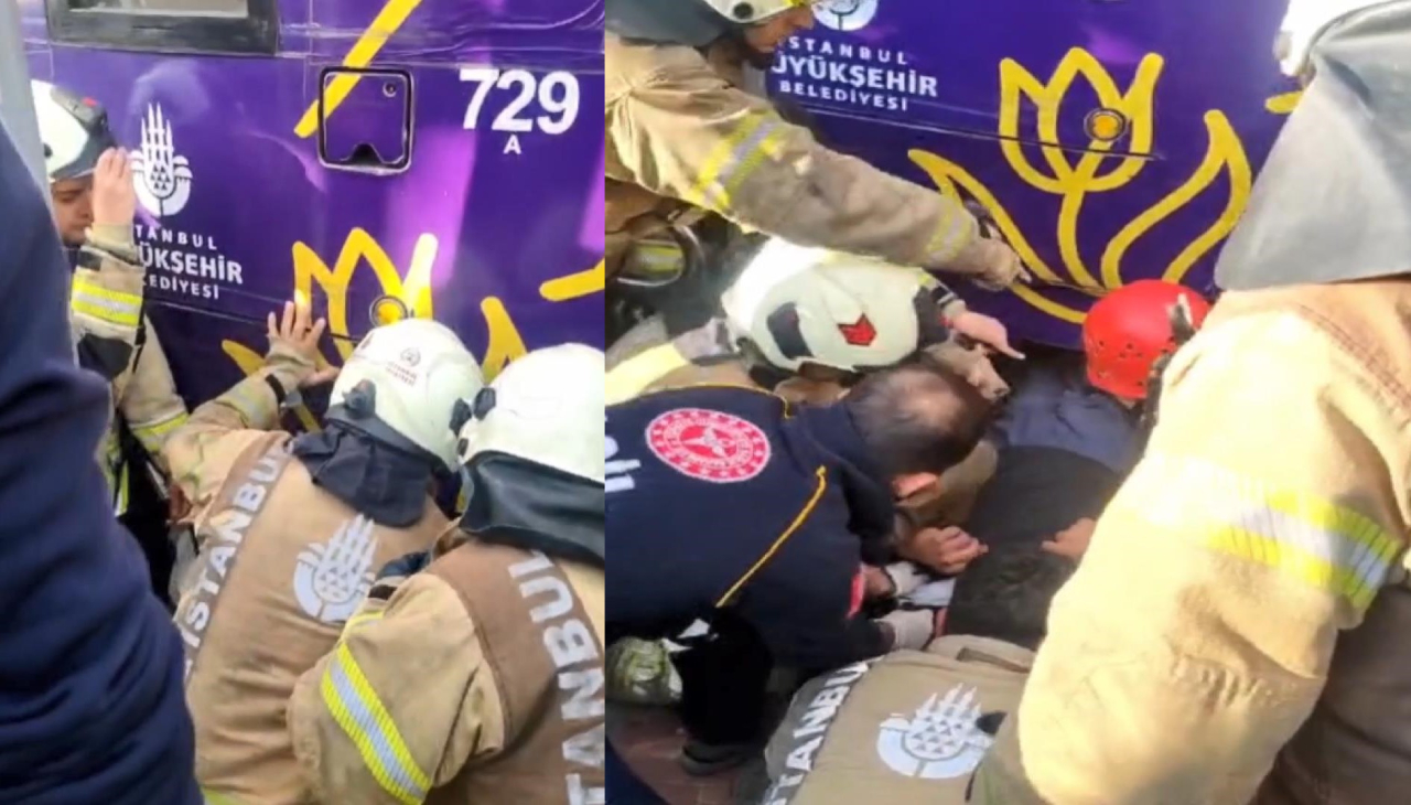 Beyoğlu'nda feci kaza: Karşıya geçerken tramvayın altında kaldı