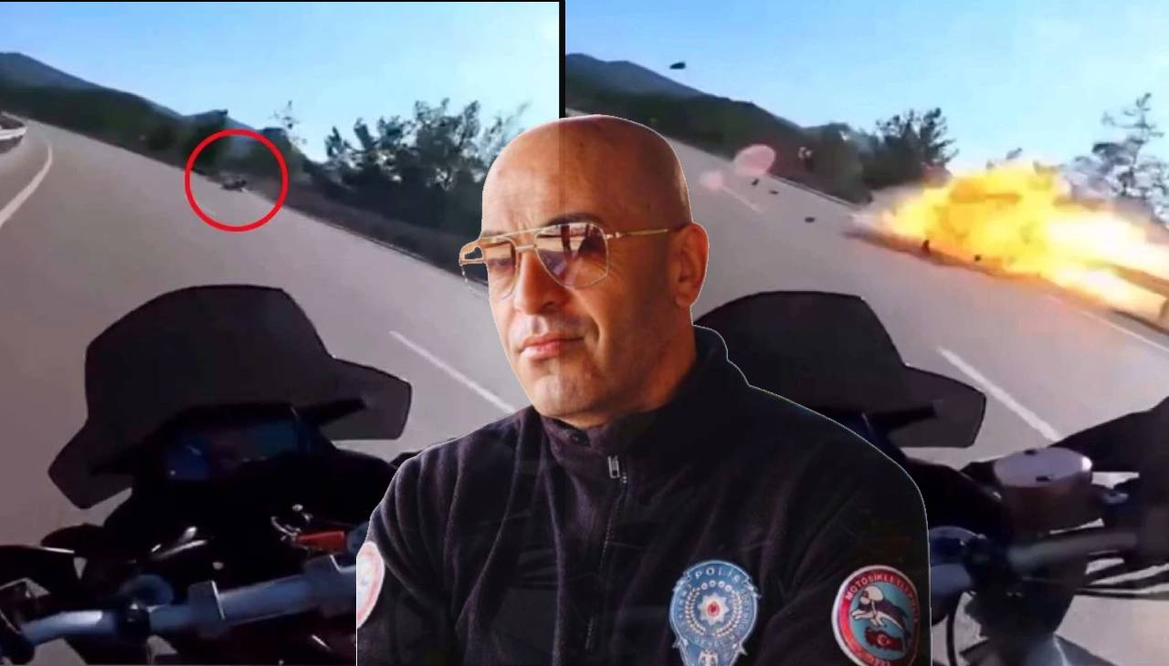 Hayatını kaybeden polis memurunun kaza anı arkadaşının kask kamerasında