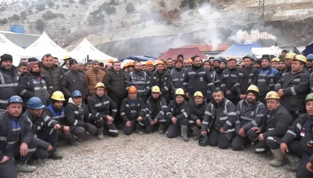 Çayırhan işçileri kendilerini madene kapattı