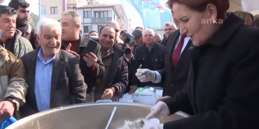 Meral Akşener meydanda pilav dağıttı