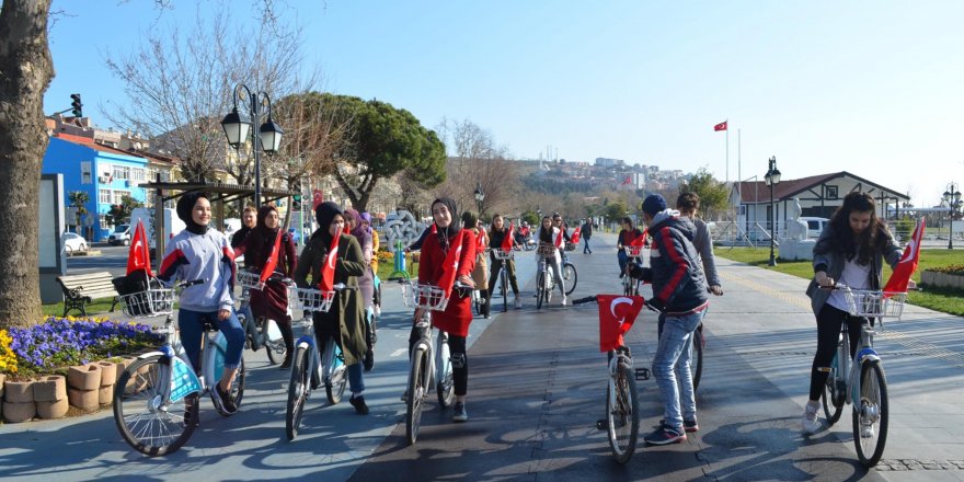 Tekirdağ'da, şehitler anısına pedal çevirdiler