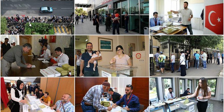 Yurt dışındaki Türk seçmenlerin oy verme işlemi