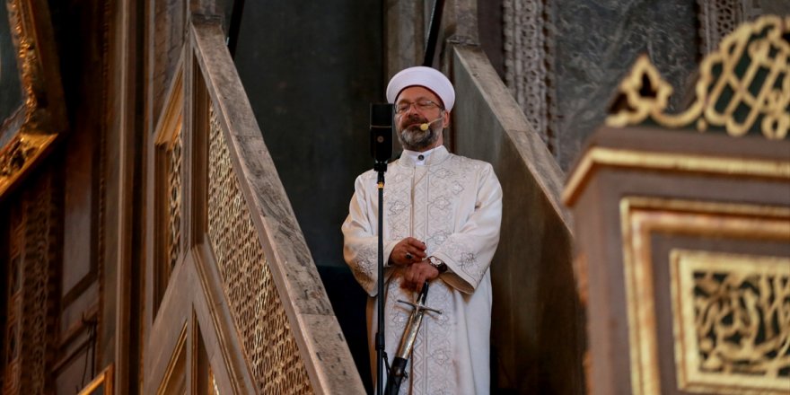 Ayasofya'daki bayram namazında dikkat çeken detay