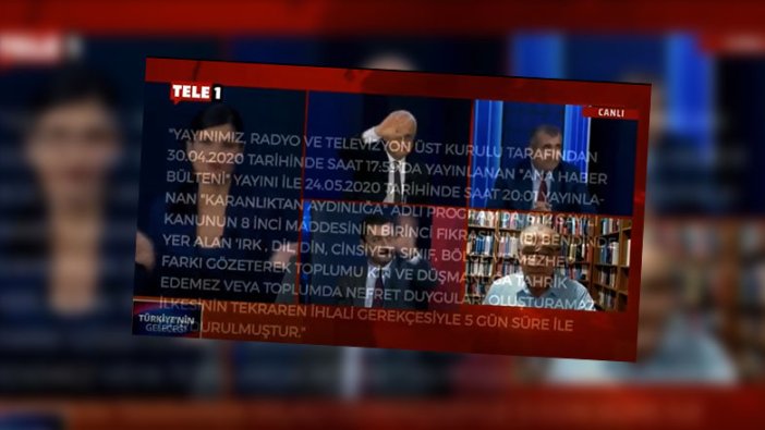 RTÜK TELE 1 ekranını böyle kararttı