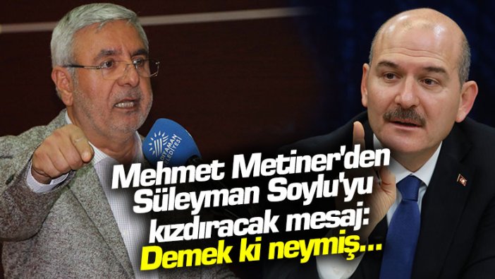 Mehmet Metiner'den Süleyman Soylu'ya kızdıracak mesaj: Demek ki neymiş...