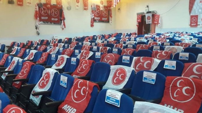 MHP kongresinde dikkat çeken görüntüler! O isimlerin fotoğrafları tek tek kapatıldı