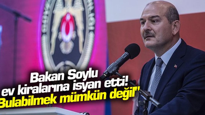 Bakan Soylu ev kiralarına isyan etti! "Bulabilmek mümkün değil"