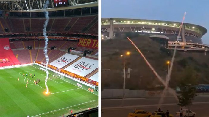 Galatasaray-Fenerbahçe derbisinde meşale rezaleti! Bir de utanmadan kameraya aldılar