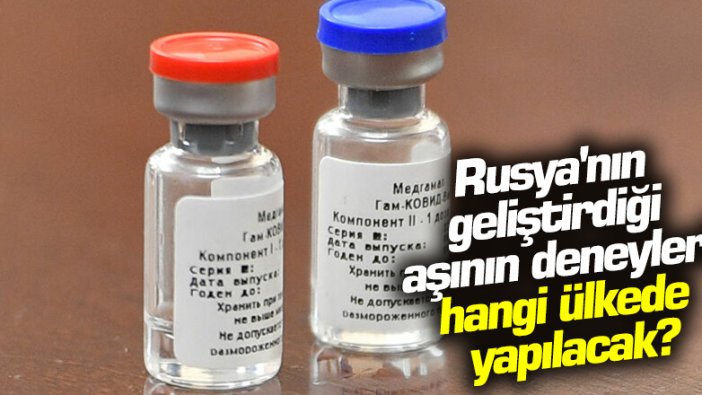 Rusya'nın geliştirdiği aşının deneyleri hangi ülkede yapılacak?