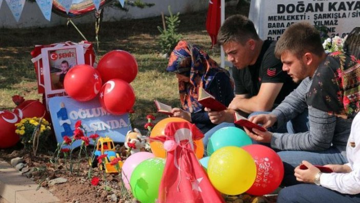 Şehit bebeğin ilk doğum günü kutlandı