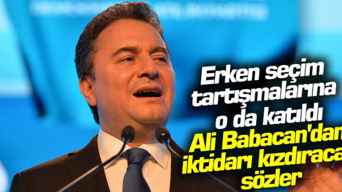 DEVA Partisi lideri Ali Babacan'dan iktidarı kızdıracak erken seçim ve sistem açıklaması