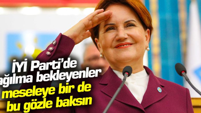 İYİ Parti’de çatlama, patlama dağılma bekleyenler meseleye bir de bu gözle baksın