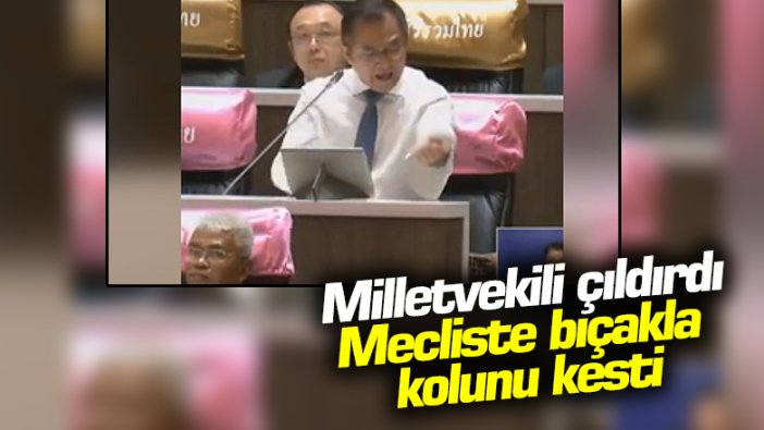 Tayland'da milletvekili Wisarn Techatheerawat Meclis'te kolunu kesti