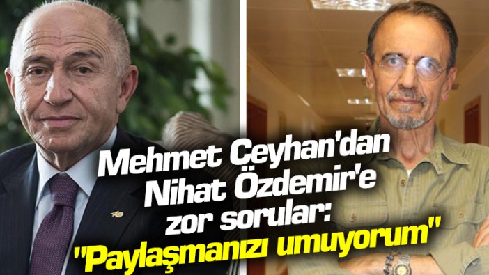 Prof. Dr. Mehmet Ceyhan'dan TFF Başkanı Nihat Özdemir'e zor sorular