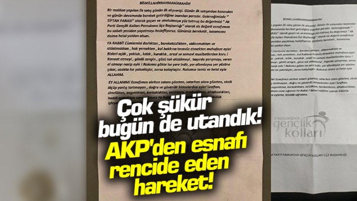 Sakarya'da AKP Gençlik Kolları'ndan esnafı rencide eden siftah parası adımı