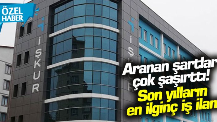 Aranan şartlar çok şaşırttı! İŞKUR'da son yılların en ilginç iş ilanı