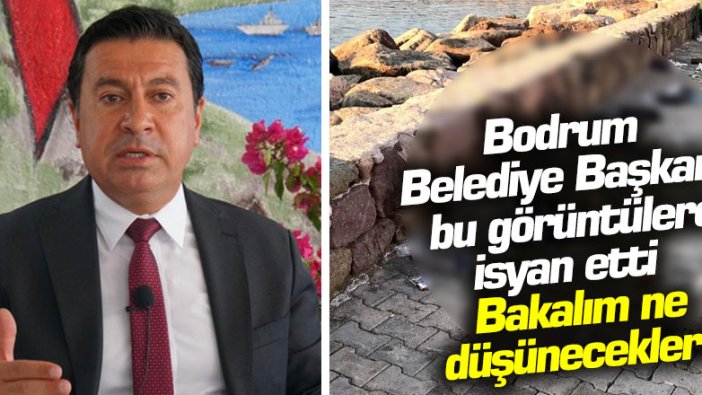 Bodrum Belediye Başkanı Ahmet Aras sahildeki çöpleri görünce isyan etti