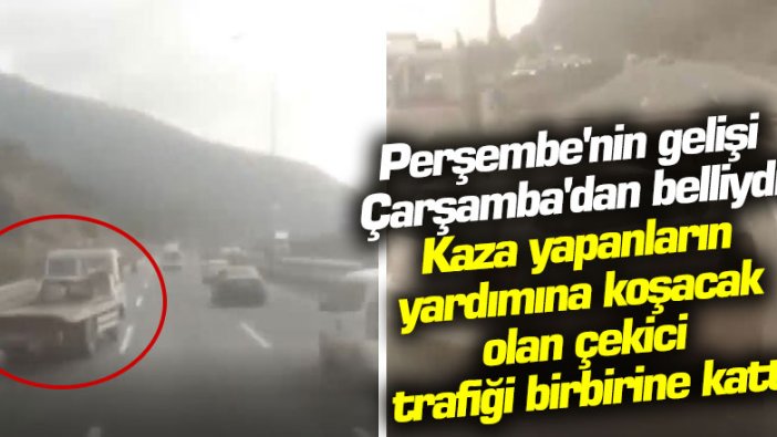 TEM'de çekici dehşeti! Trafiği birbirine kattı