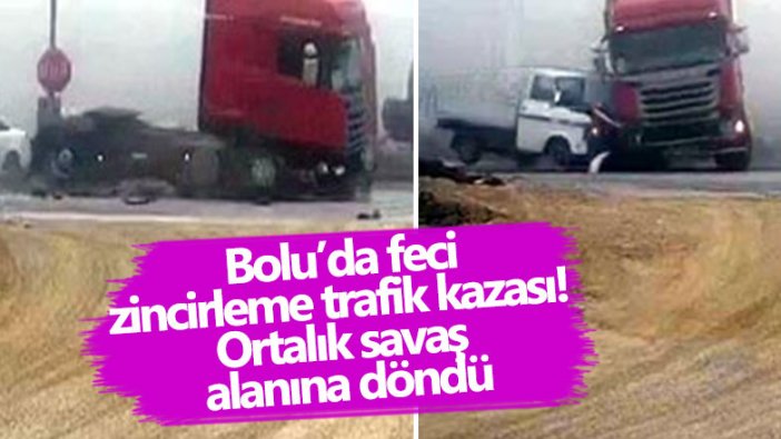 Bolu'da zincirleme trafik kazası kameraya yansıdı!