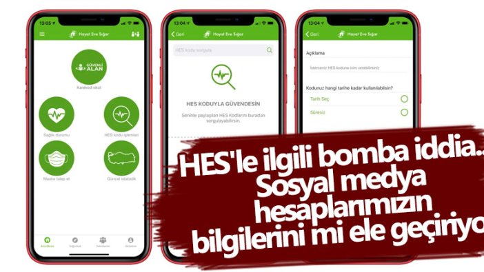 Bomba iddia...HES uygulaması sosyal medya hesaplarımızın bilgilerini ele mi geçiriyor