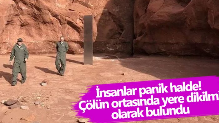 İnsanlar panik halde! Çölün ortasında yere dikilmiş olarak bulundu