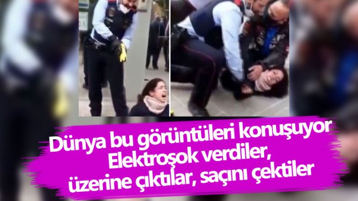 Dünya bu görüntüleri konuşuyor... Elektroşok verdiler, üzerine çıktılar, saçını çektiler