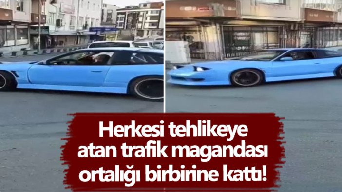 Arnavutköy'de trafik magandasının akrobatik hareketleri herkesi tehlikeye attı!