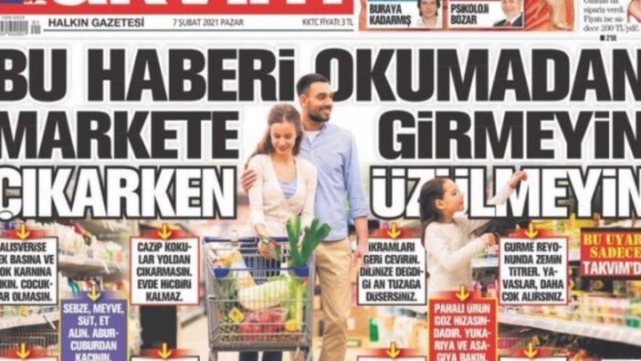 Takvim Gazetesi hayat pahalılığına çareyi buldu! Alışverişe tok karnına çıkın