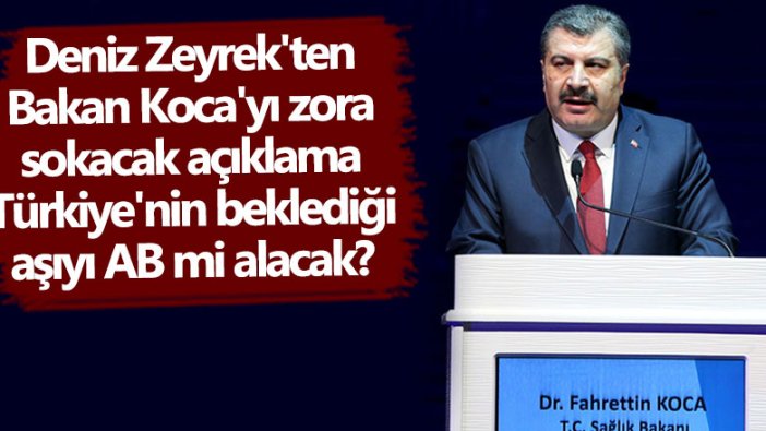 Deniz Zeyrek'ten Bakan Fahrettin Koca'yı zora sokacak açıklama: Türkiye'nin beklediği aşıyı AB mi alacak?