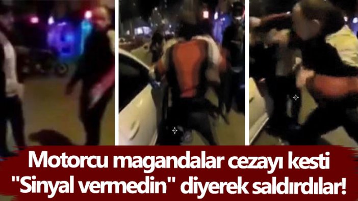 Motosikletli grubun sürücüye saldırdığı anlar kameraya yansıdı