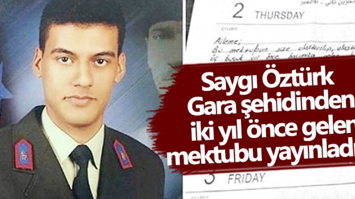 Saygı Öztürk Gara’da şehit olan Astsubay Semih Özbey’in mektubu yayınladı