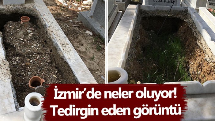 İzmir'de aşırı yağış nedeniyle mezarlıklar çöktü!