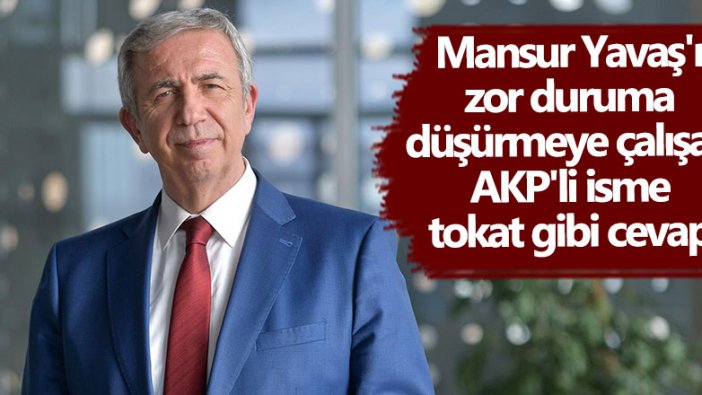 Mansur Yavaş'ı eleştirmeye çalışan AKP'li Şamil Tayyar'a tokat gibi cevap