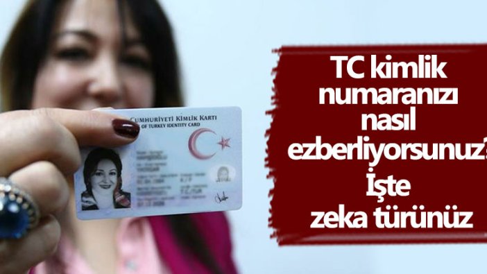 TC kimlik numaranızı nasıl ezberliyorsunuz? İşte zeka türünüz