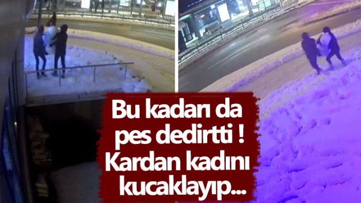 Bu kadarı da pes dedirtti! Kardan kadını kucaklayıp götürdüler