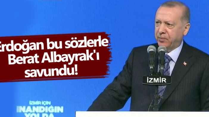 Erdoğan bu sözlerle Berat Albayrak'ı savundu!