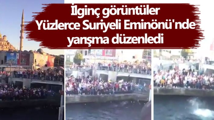 İlginç görüntüler! Yüzlerce Suriyeli Eminönü'nde yarışma düzenledi