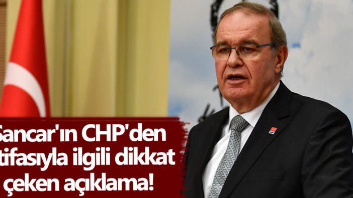 Teoman Sancar'ın CHP'den istifasıyla ilgili açıklama Faik Öztrak'tan geldi!