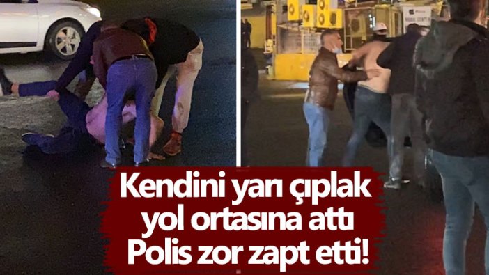 Diyarbakır'da bir kişi kendisini yol ortasına attı! Polise zor anlar yaşattı