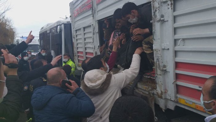 Van'da 1 kişinin öldüğü kaza sonrası TIR'dan balık istifi 114 kaçak göçmen çıktı