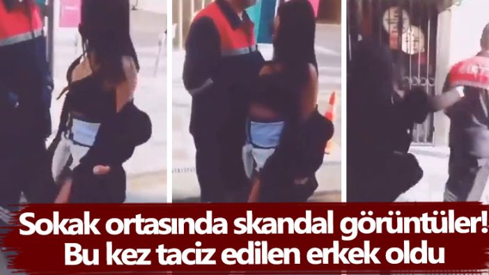 Sokak ortasında skandal görüntüler! Bu kez taciz edilen erkek oldu