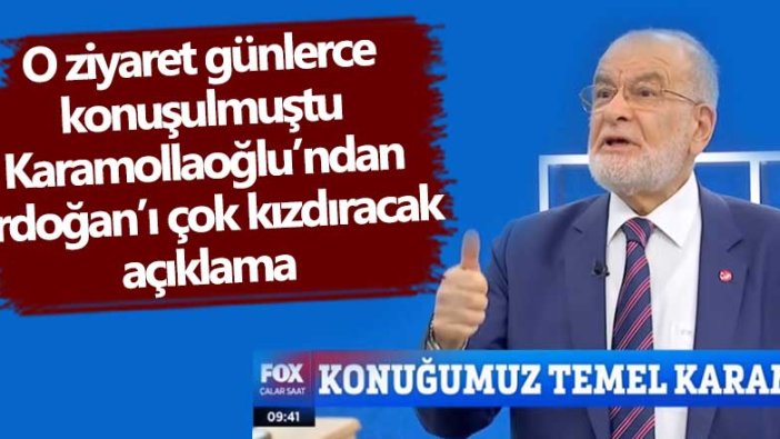 O ziyareti günlerce konuşulmuştu! Temel Karamoğlu'ndan Erdoğan'ı çok kızdıracak açıklama